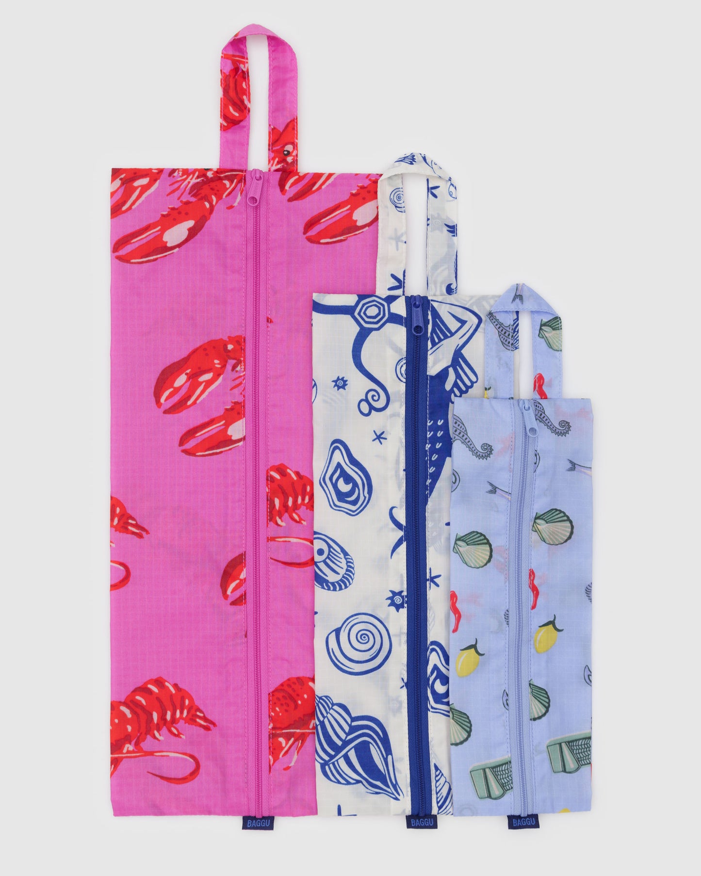 Baggu 3D Zip Reusable Bag Set - Sea Creatures