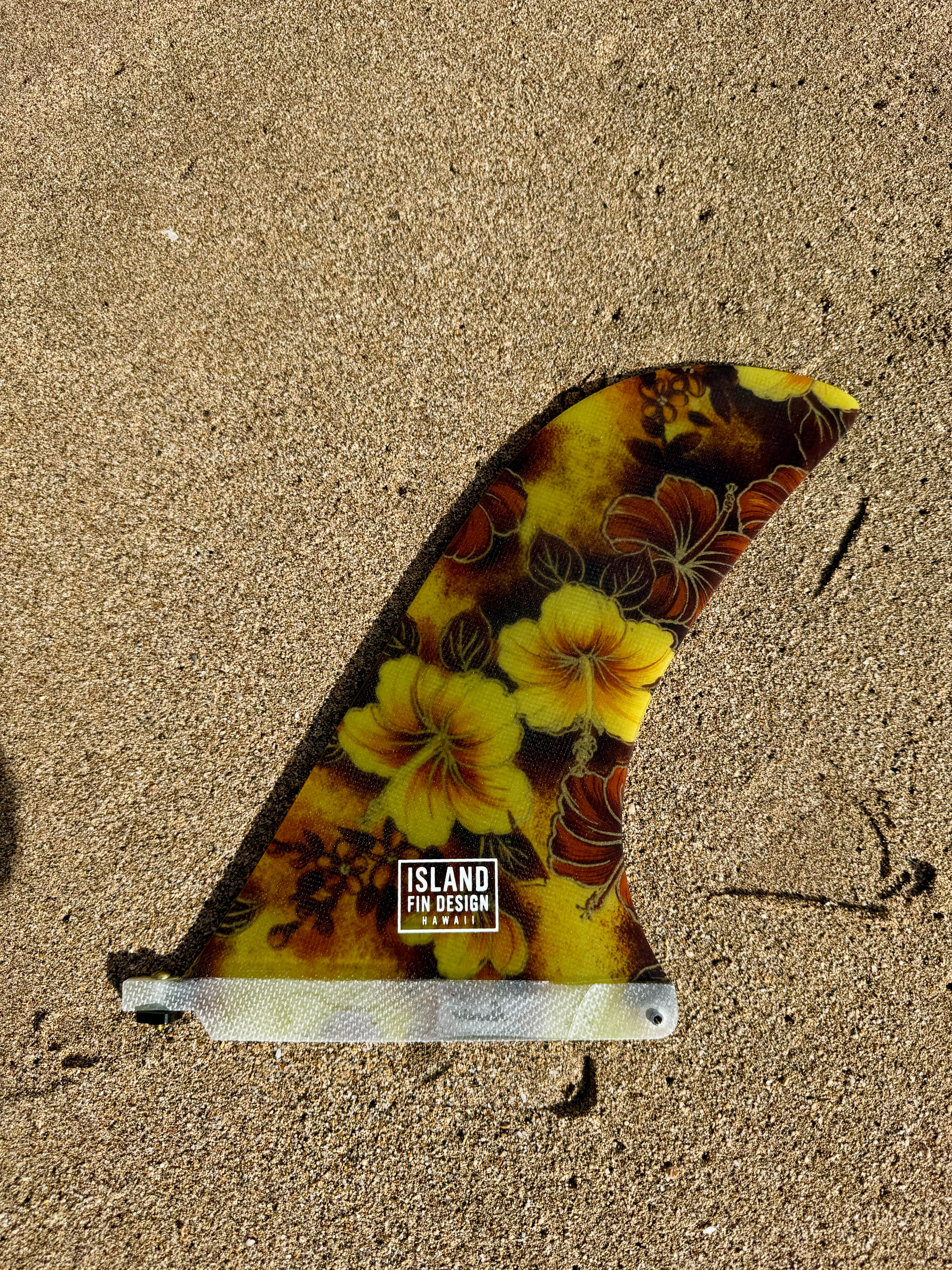 ISLAND FIN DESIGN ハチェットフィン Island Fin Design Leeward Fin - Yellow Vintage Hibiscus
