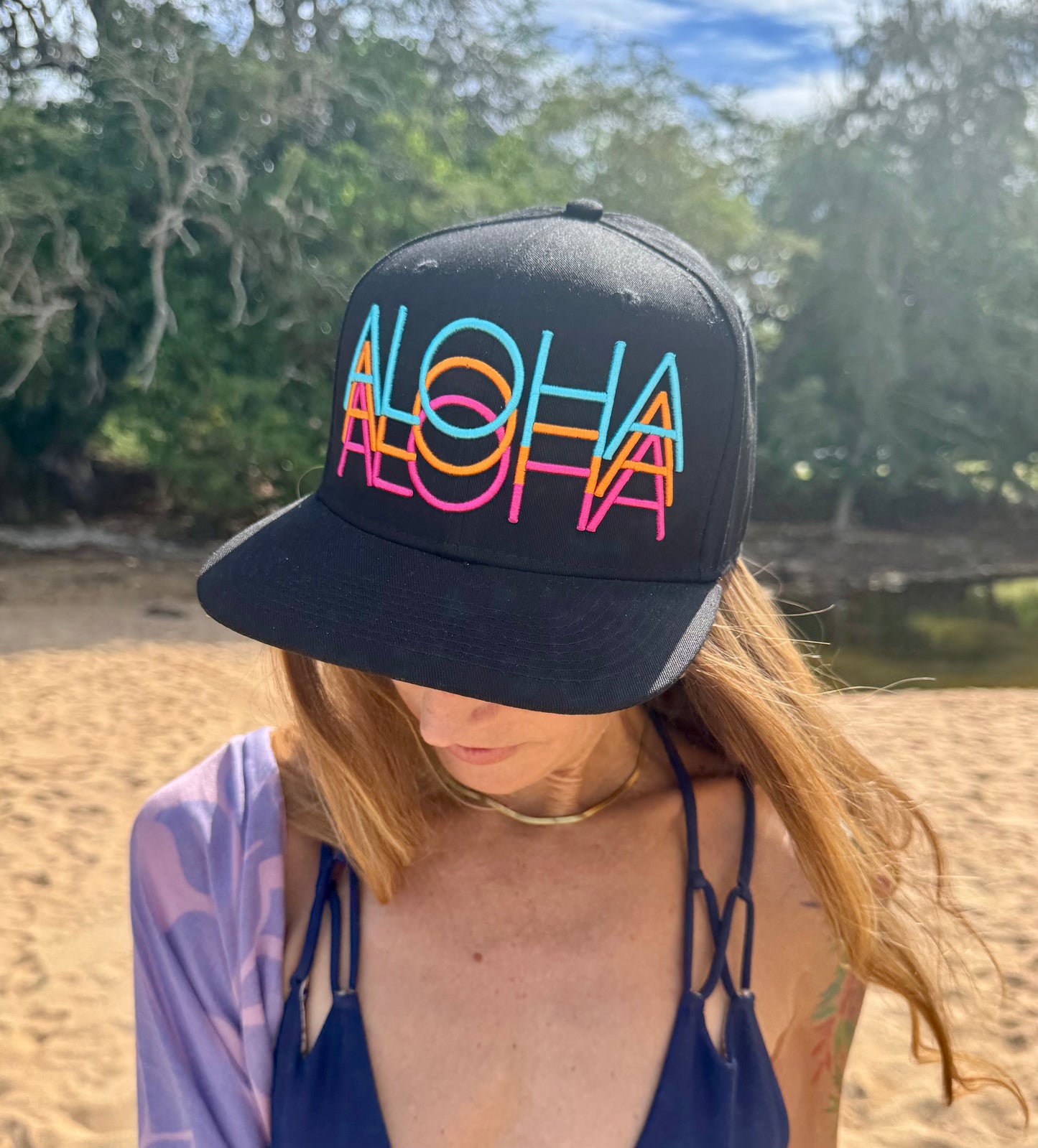 Embroidered Triple ALOHA Cap
