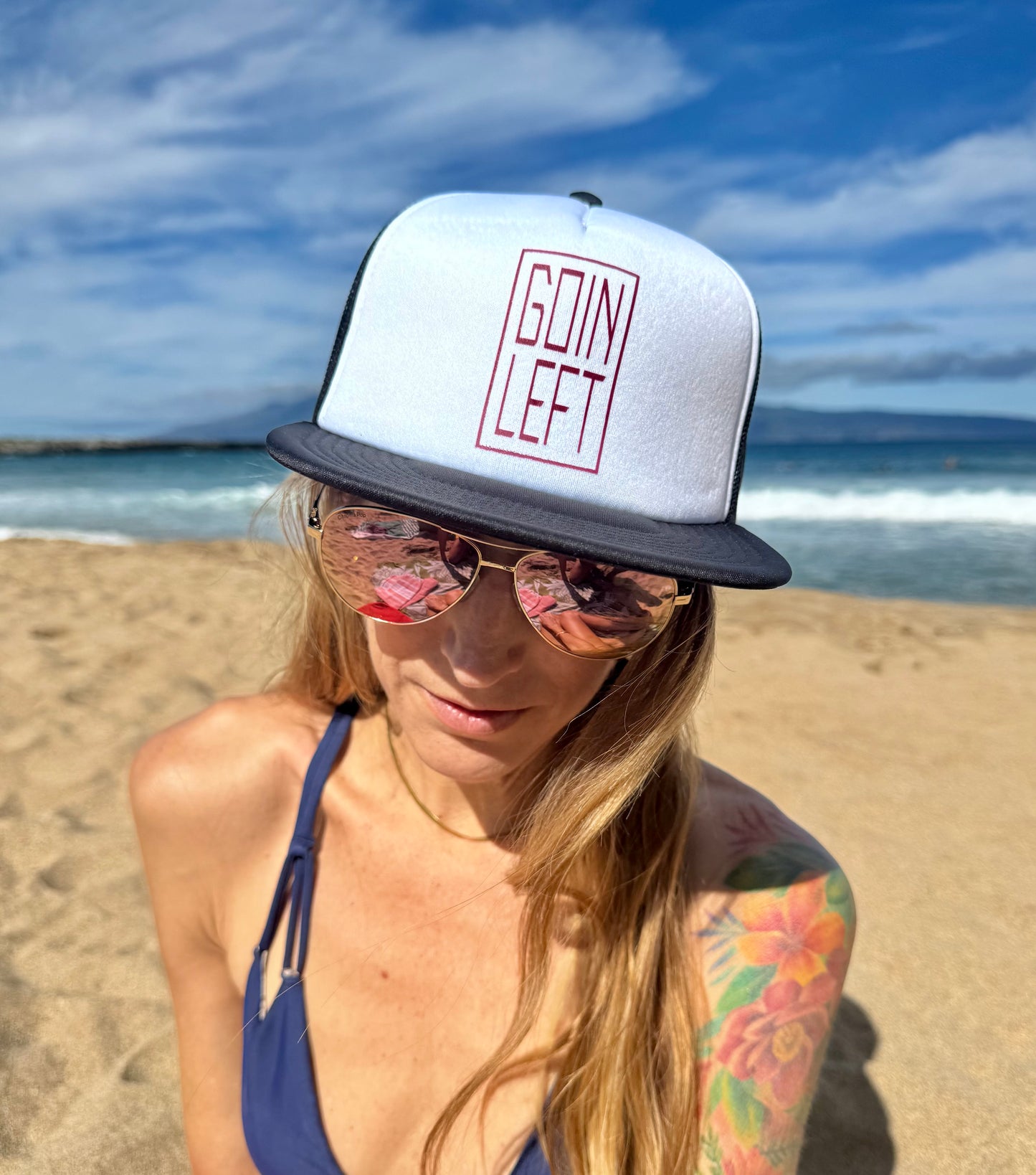 Goin Left OG Trucker Hat - Burgundy Ink