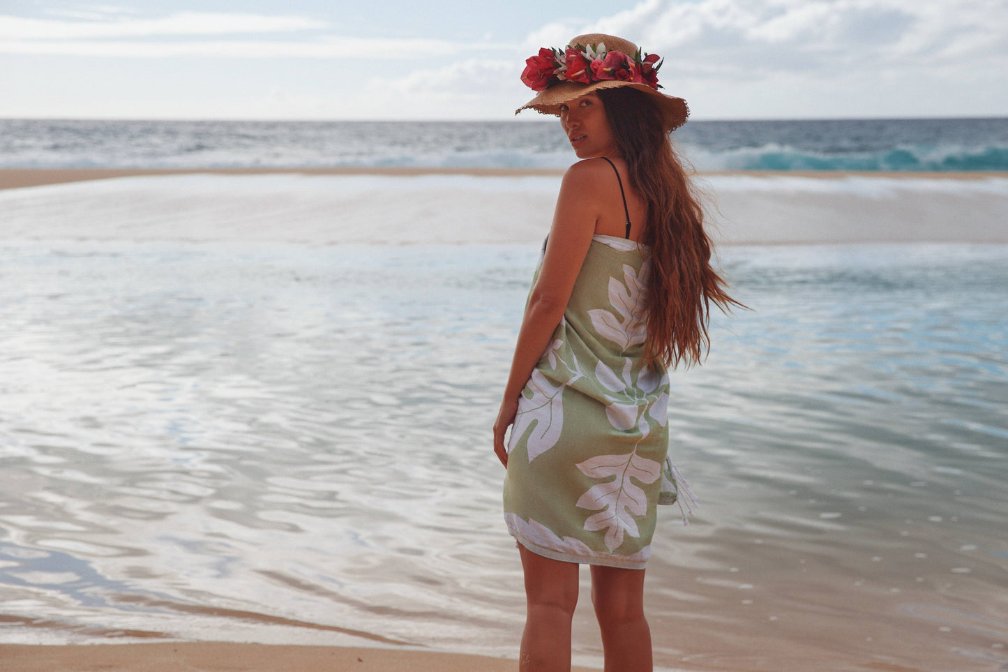 Beach Towel - ‘Ohana ‘Ulu in Matcha Green