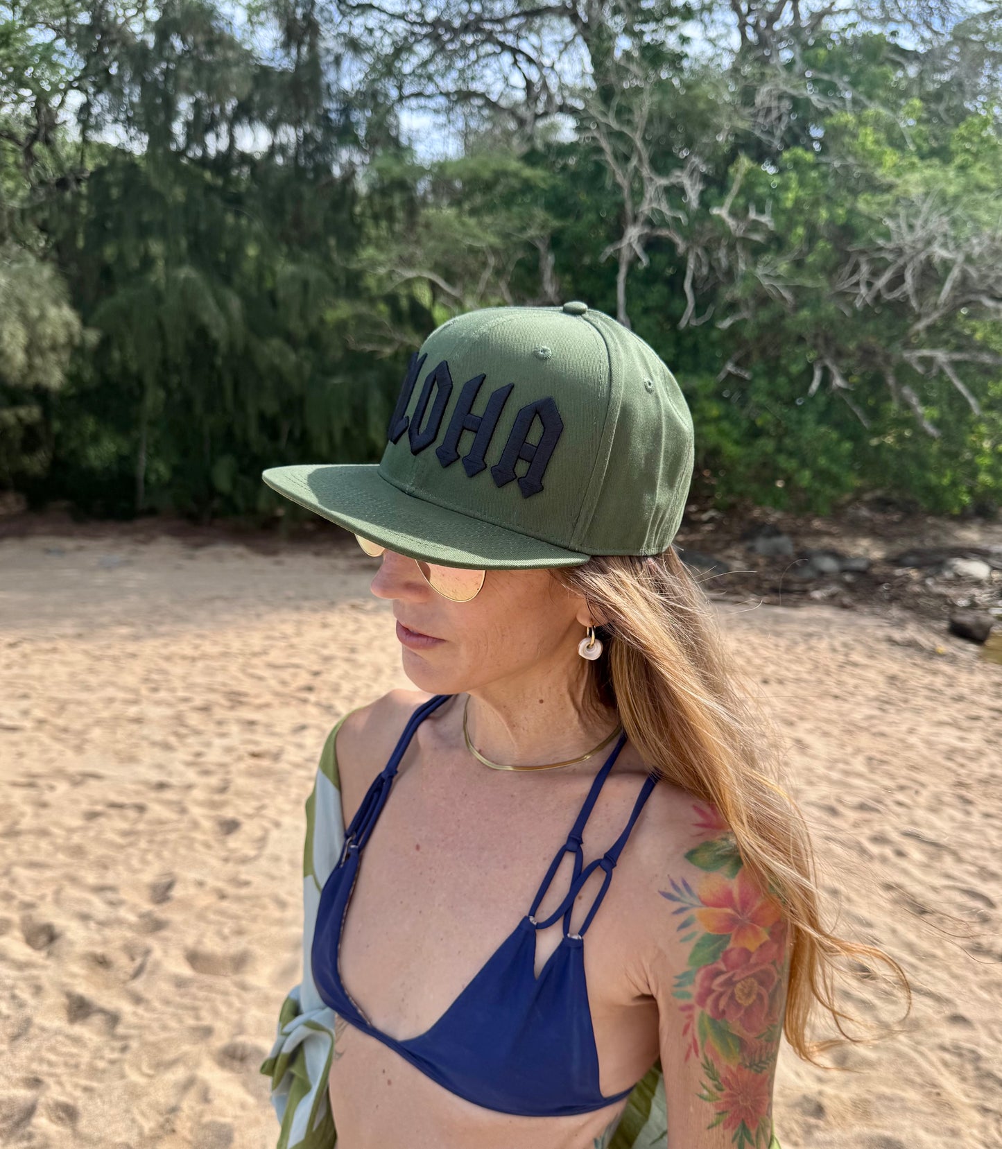 Embroidered ALOHA Canvas Cap