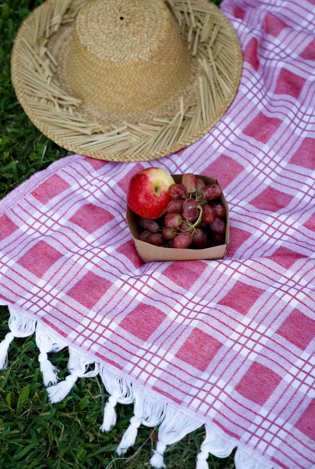 Beach Towel - ‘Ula ‘Ula in Red Palaka