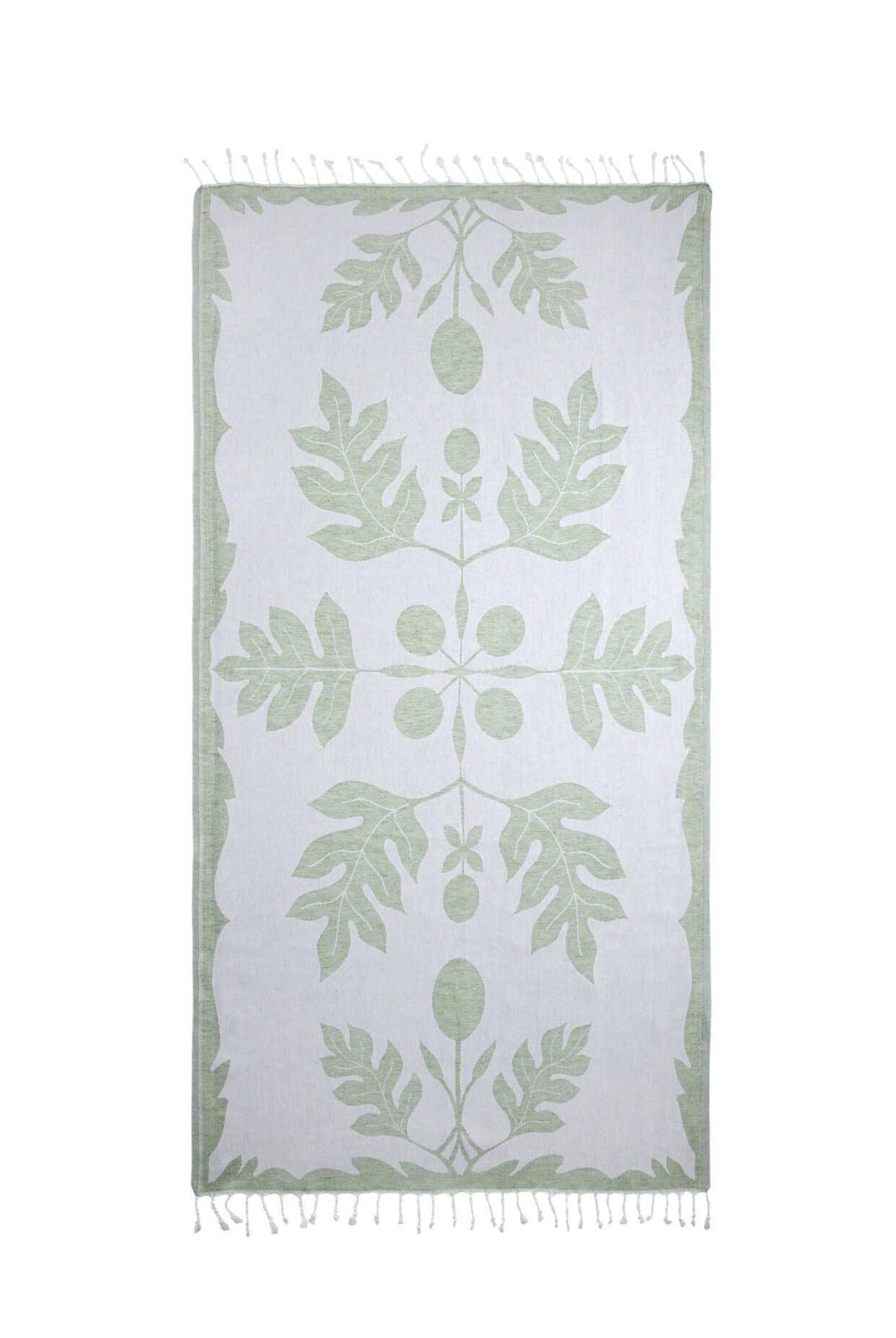 Beach Towel - ‘Ohana ‘Ulu in Matcha Green