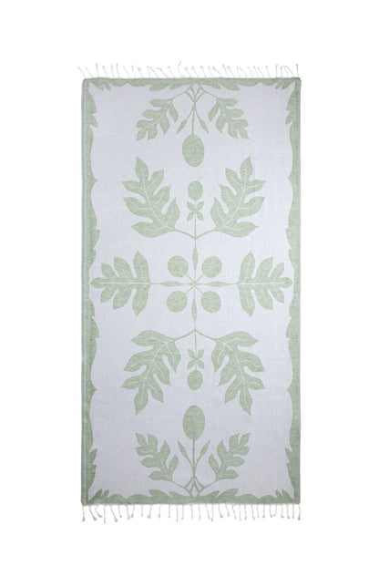 Beach Towel - ‘Ohana ‘Ulu in Matcha Green