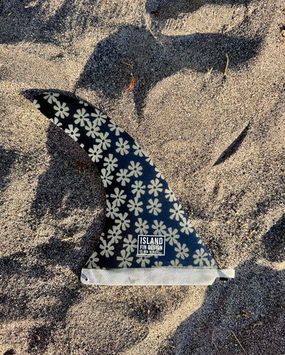 Island Fin Design Iwa Fin - Black With White Daisies
