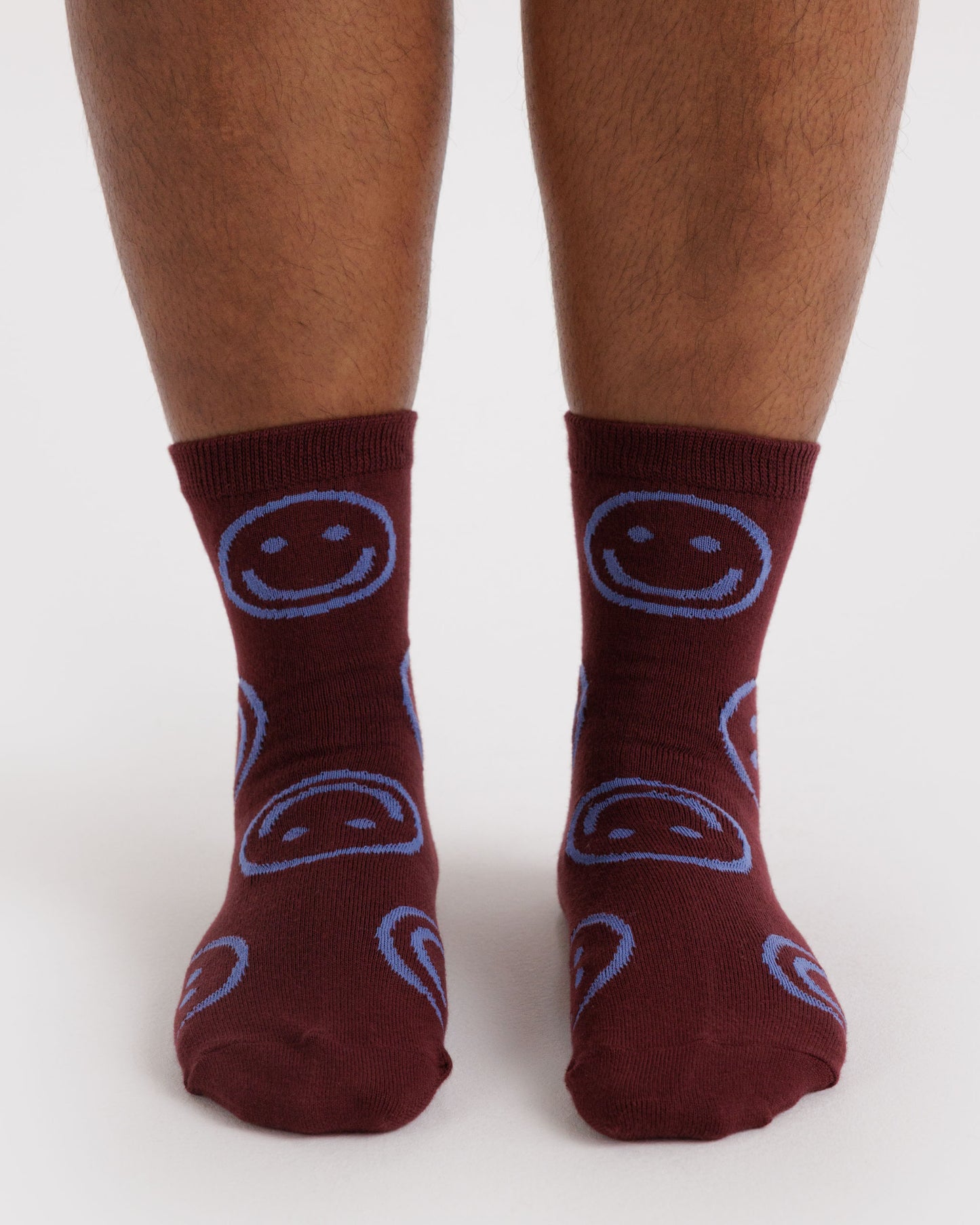 Baggu Crew Sock - Mahogany Happy