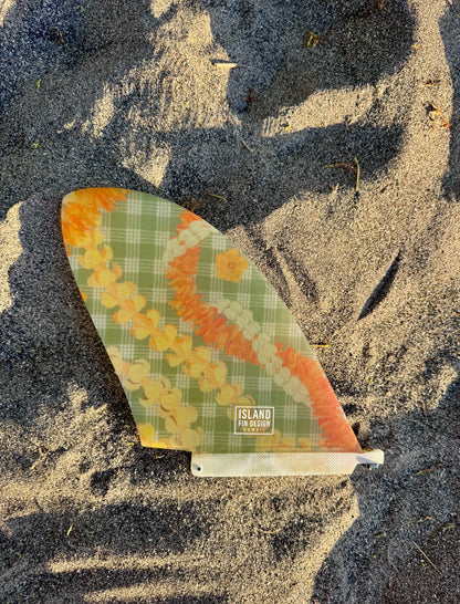 Island Fin Design 9.5 D Fin - Sage Palaka Lei