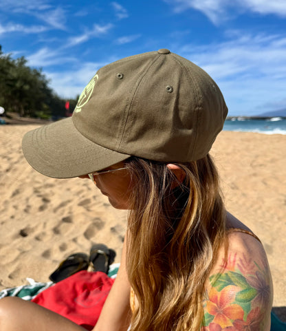 GL x Aloha to Zen Embroidered Dad Hat - Green Embroidery