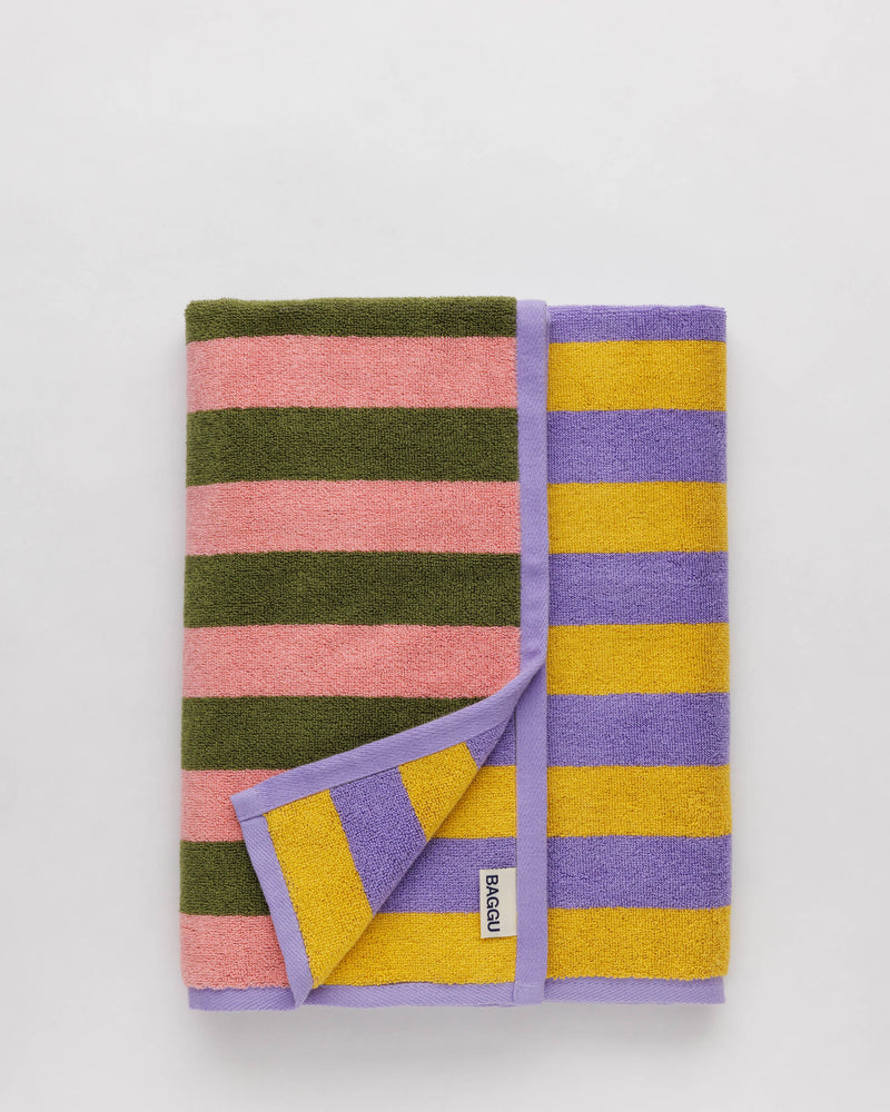 Bath Towel - Sunset Quilt Stripe