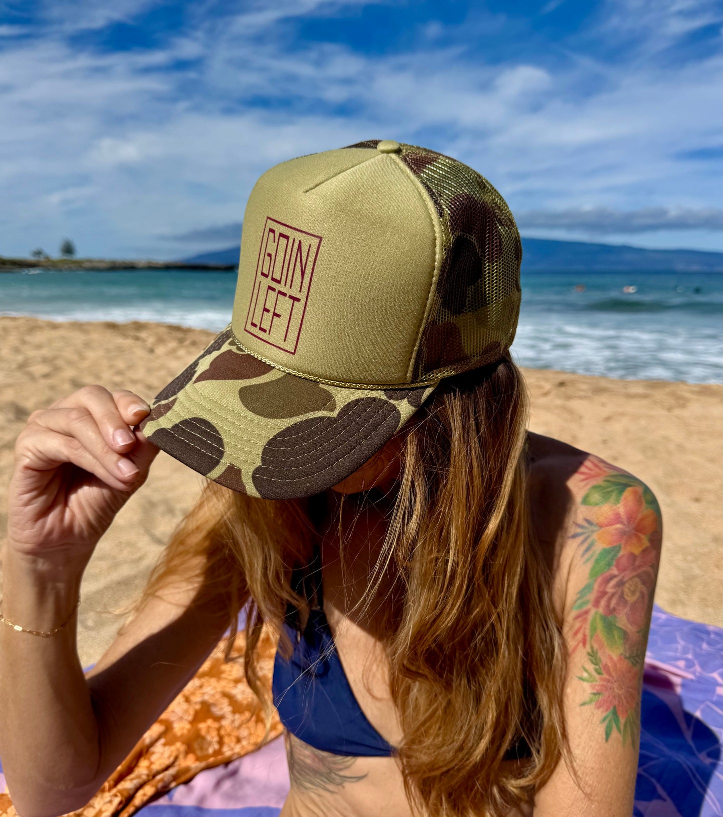 Goin Left OG Trucker Hat - Burgundy Ink