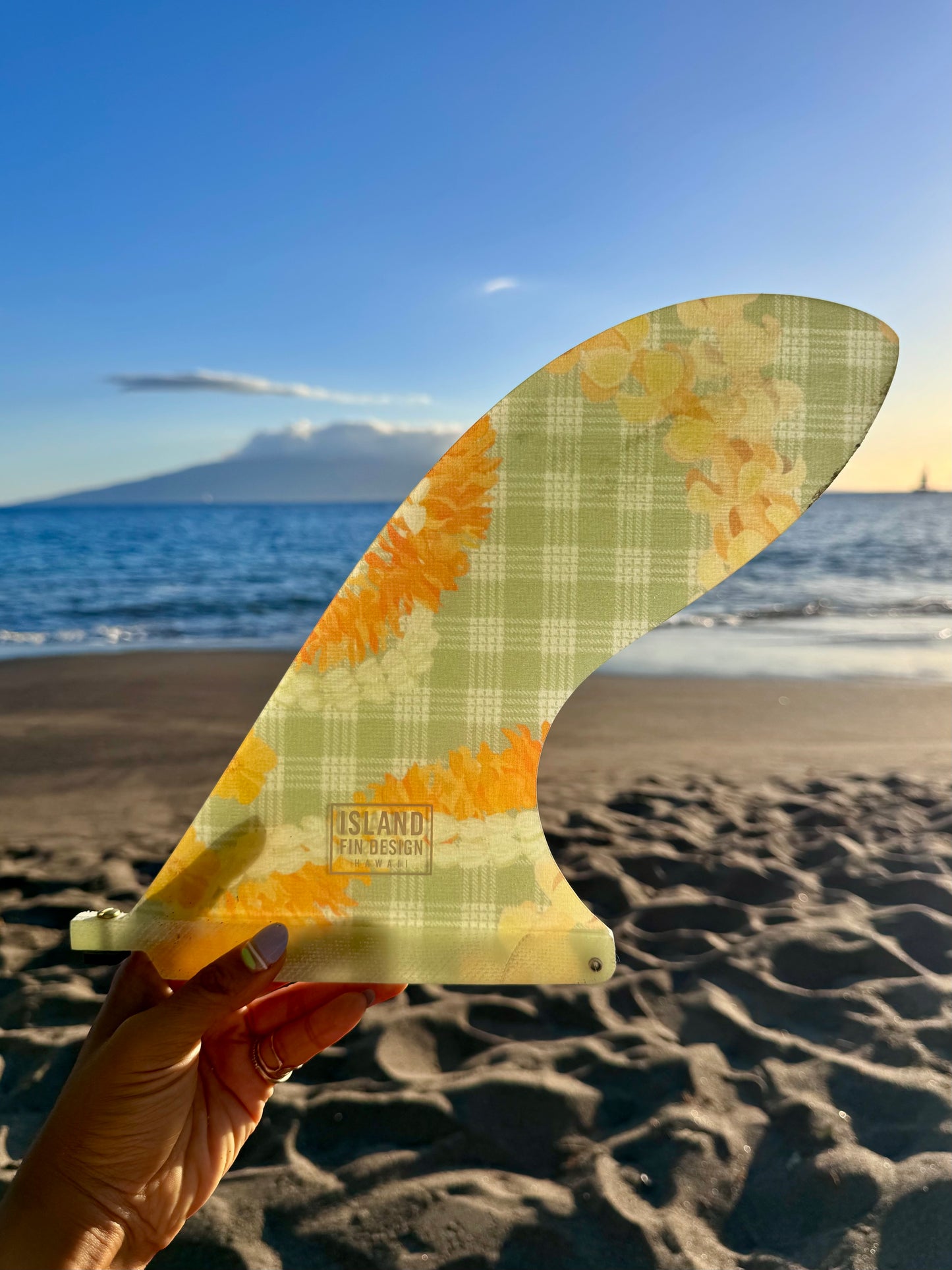 Island Fin Design Pau Hana Fin - Sage Palaka Lei