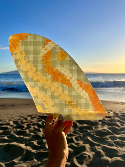Island Fin Design 9.5 D Fin - Sage Palaka Lei