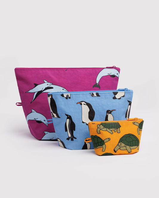 Baggu Go Pouch Set - Vacation Animals