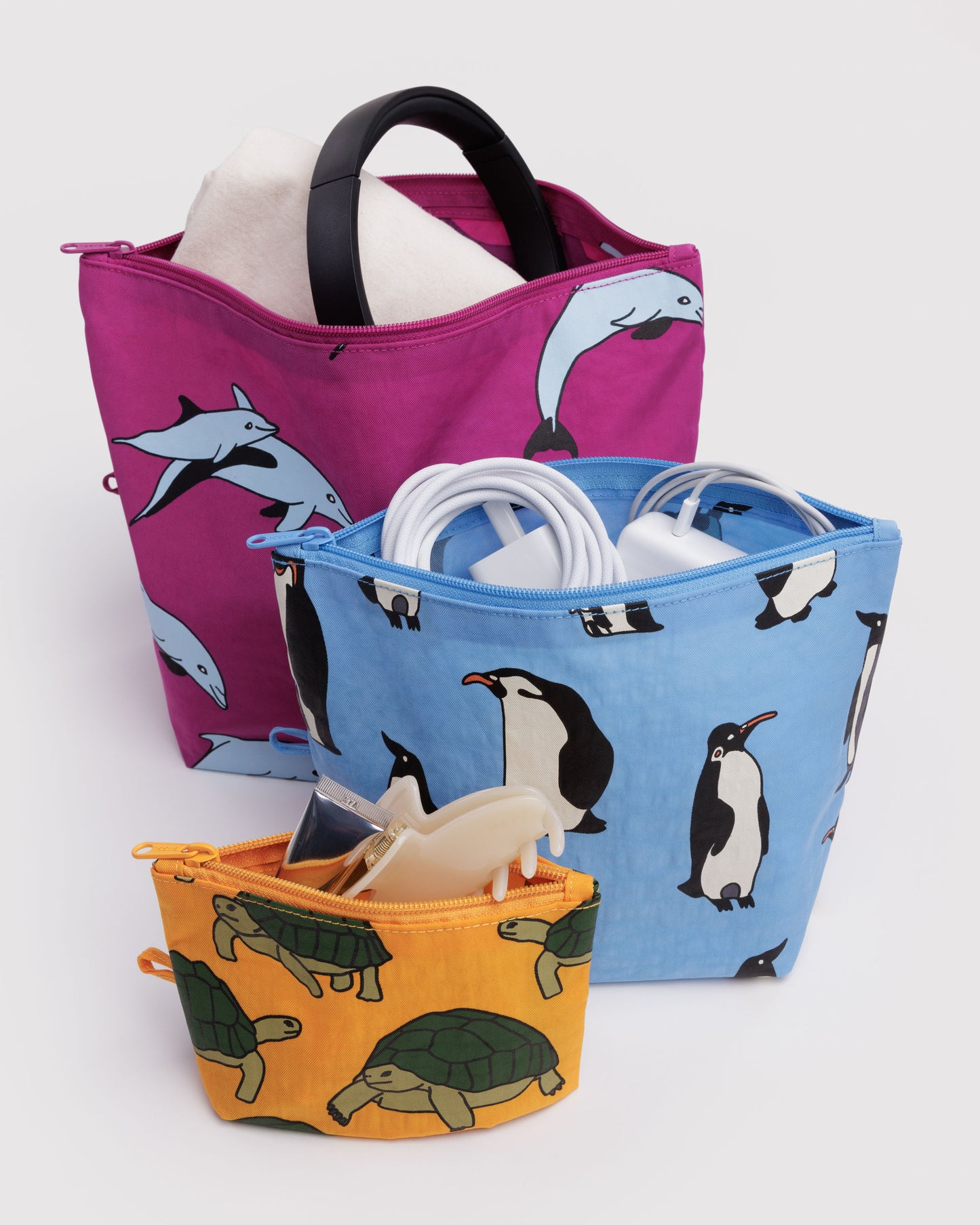 Baggu Go Pouch Set - Vacation Animals