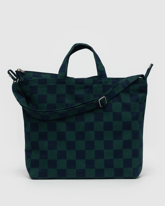 Baggu Horizontal Zip Duck Bag - Navy Green Check