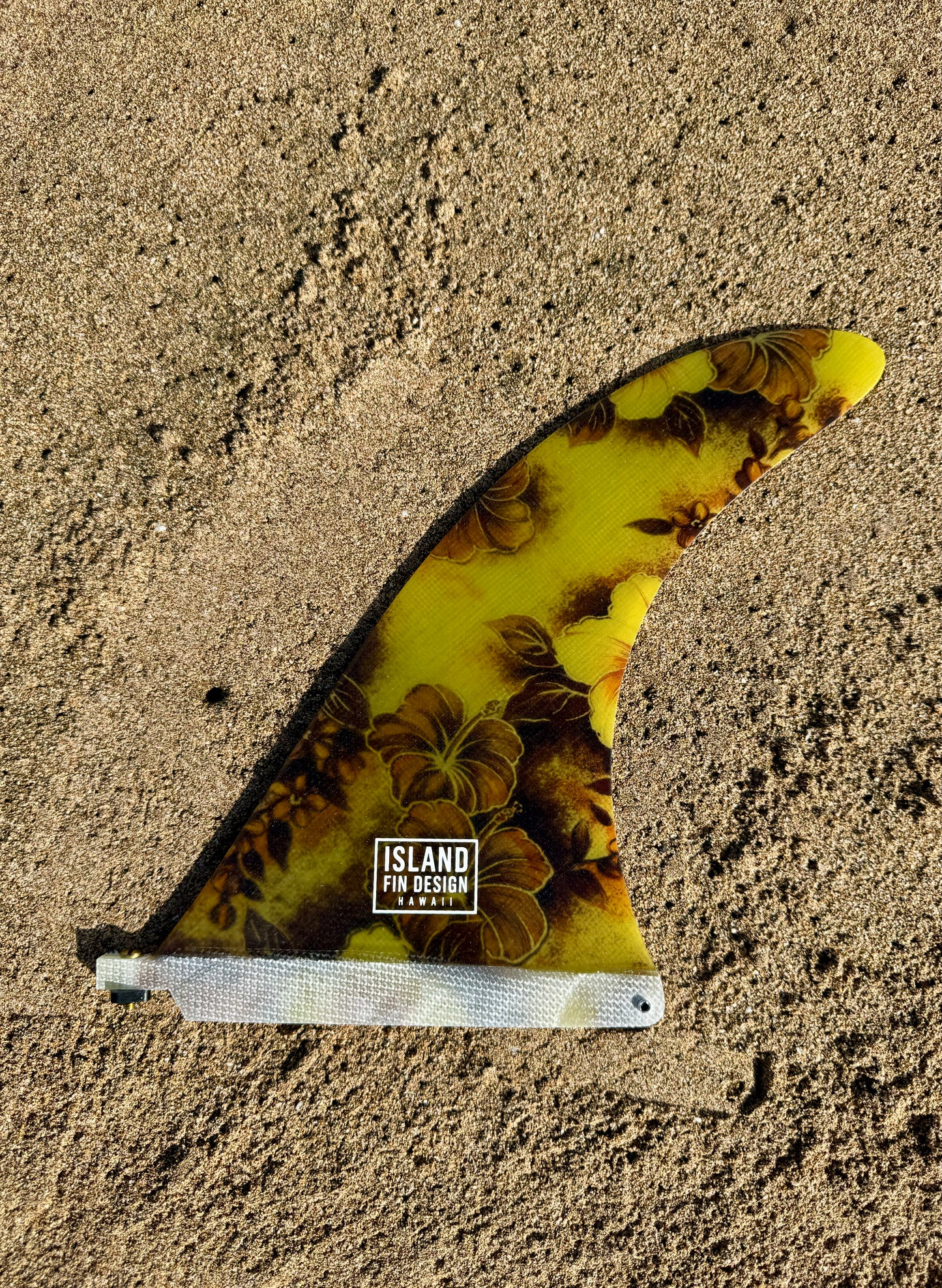 Island Fin Design - Iwa Fin - Yellow Vintage Hibiscus