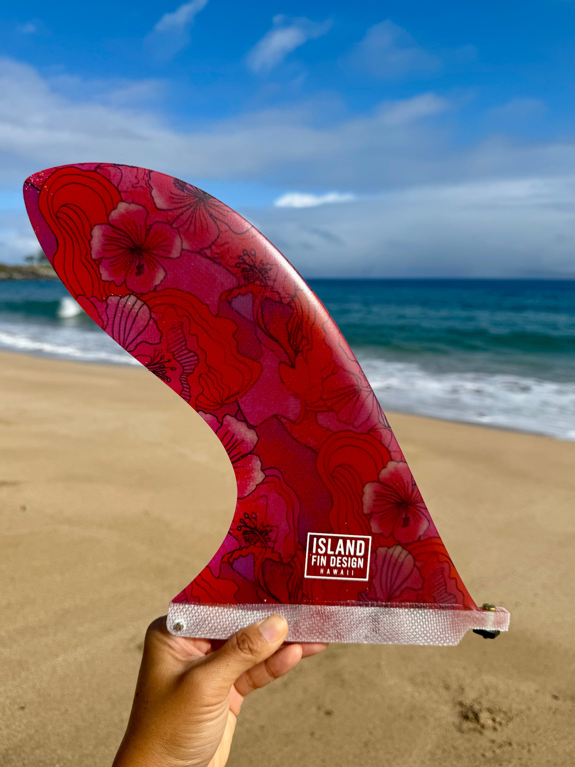Island Fin Design - Pau Hana Fin - Hot Pink Hibiscus