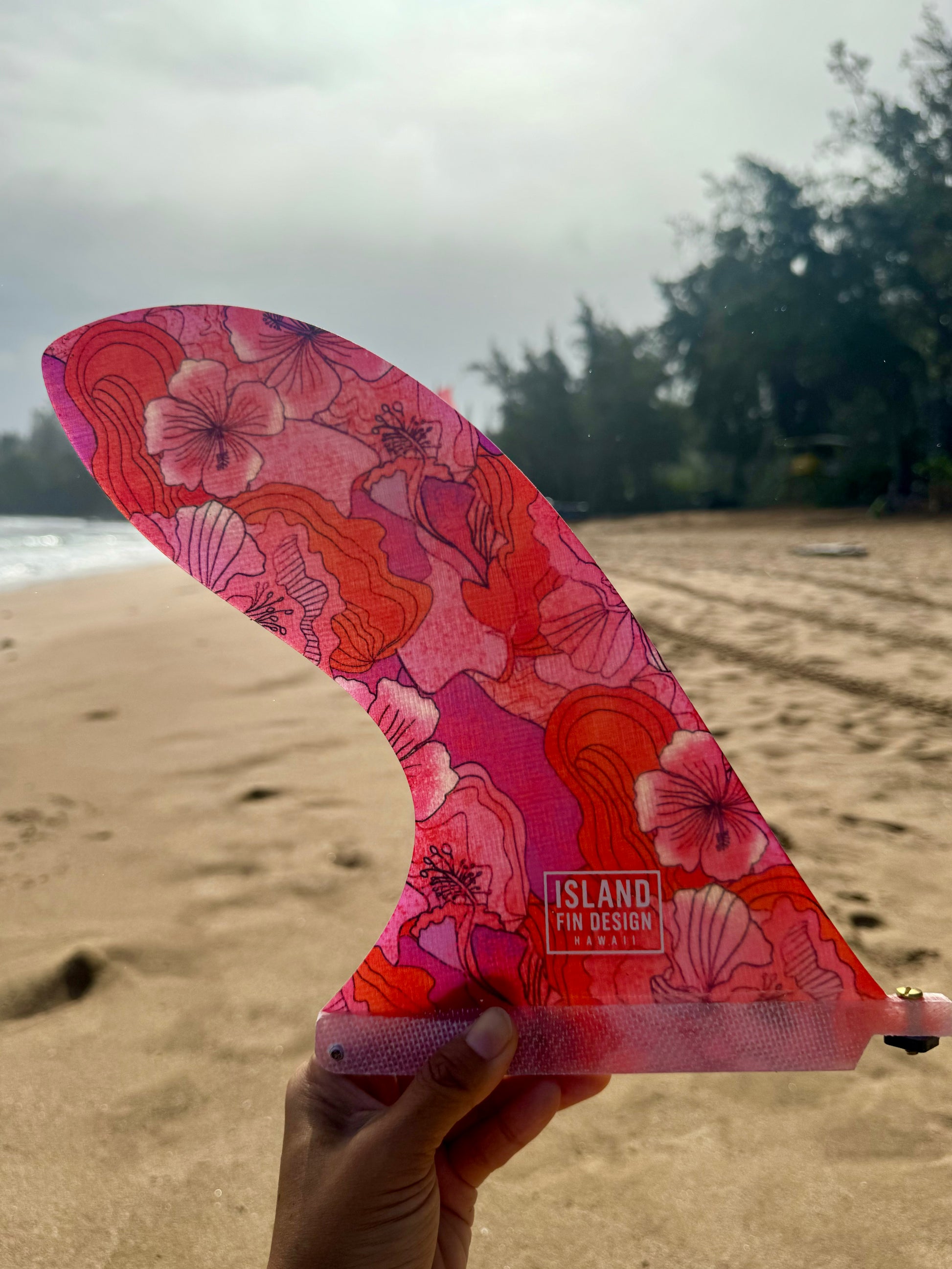 Island Fin Design - Pau Hana Fin - Hot Pink Hibiscus