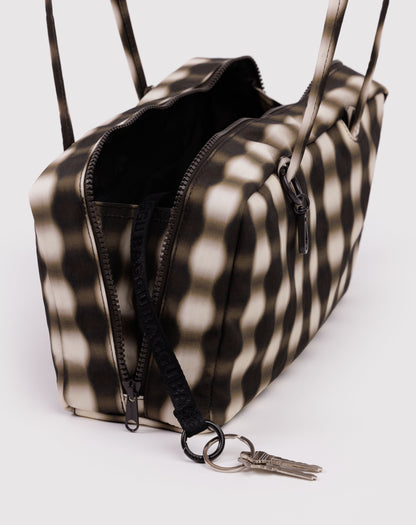 Baggu Nylon Bowler Bag - Blurred Gingham