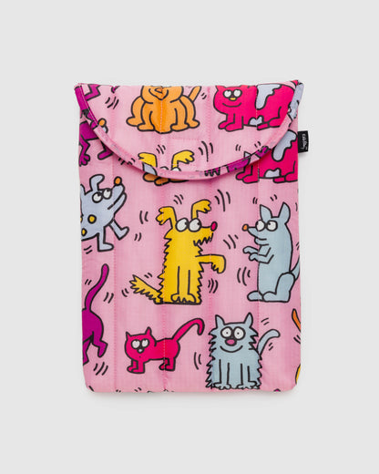 Baggu Puffy Laptop Sleeve 13"/14" - Keith Haring Pets