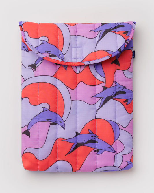 Baggu Puffy Laptop Sleeve 16" - Dolphins