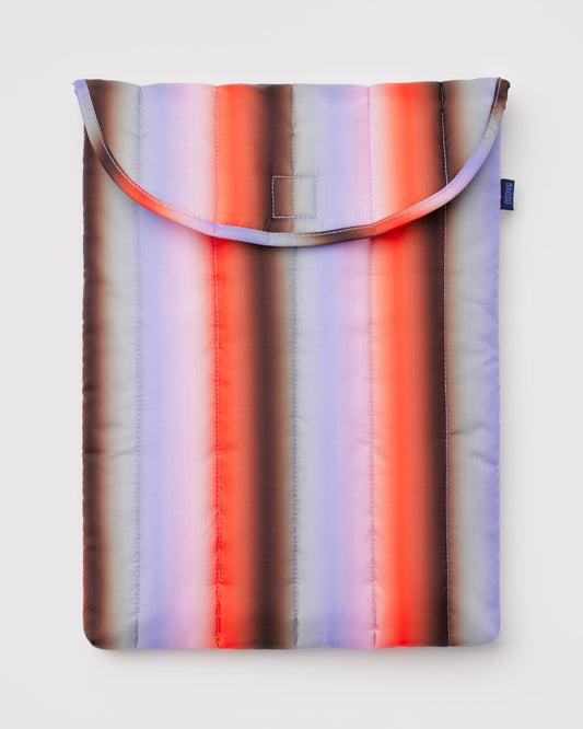 Baggu Puffy Laptop Sleeve 16" - Gradient Stripe Poppy & Lilac