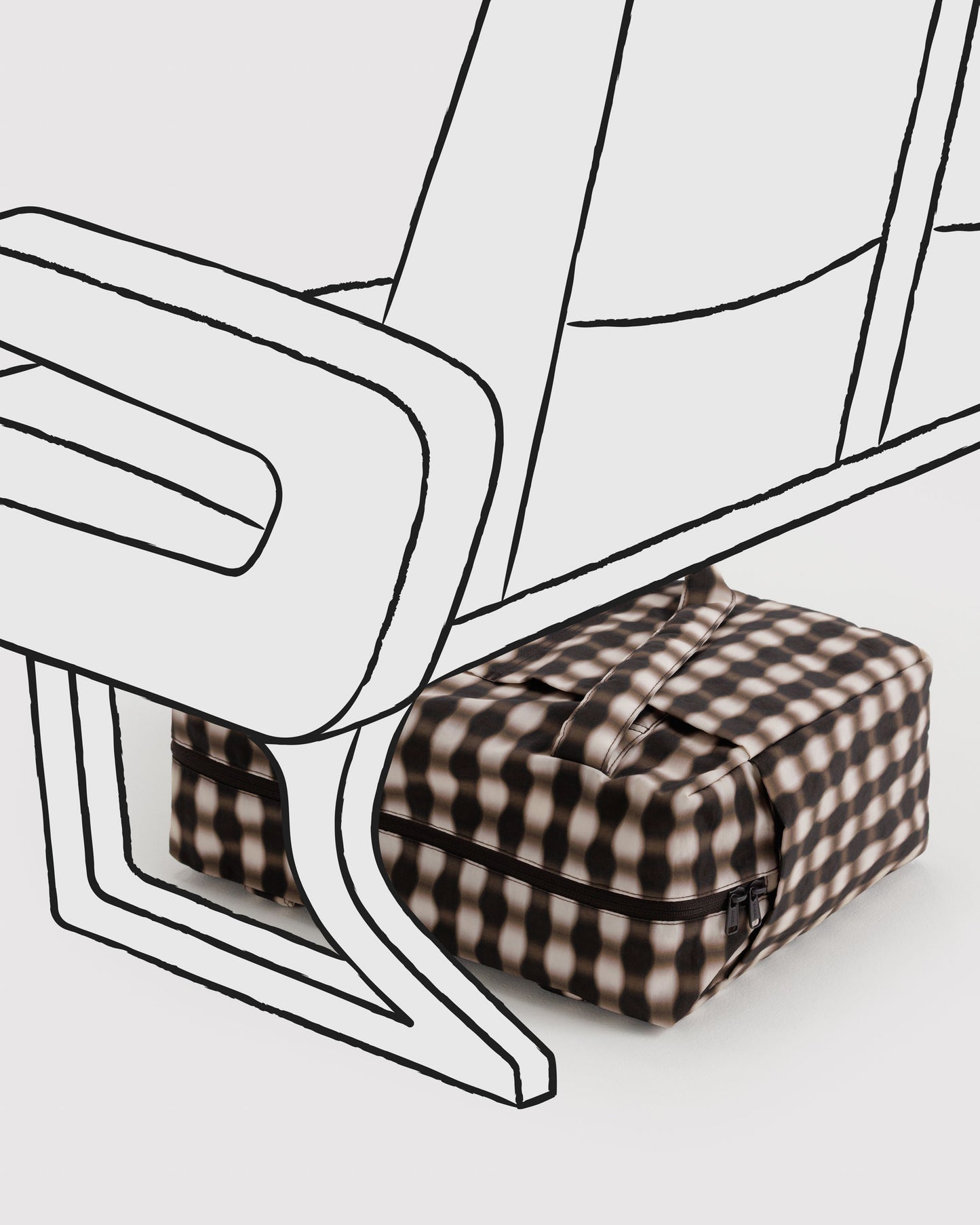 Baggu Small Cloud Carry-On Bag - Blurred Gingham