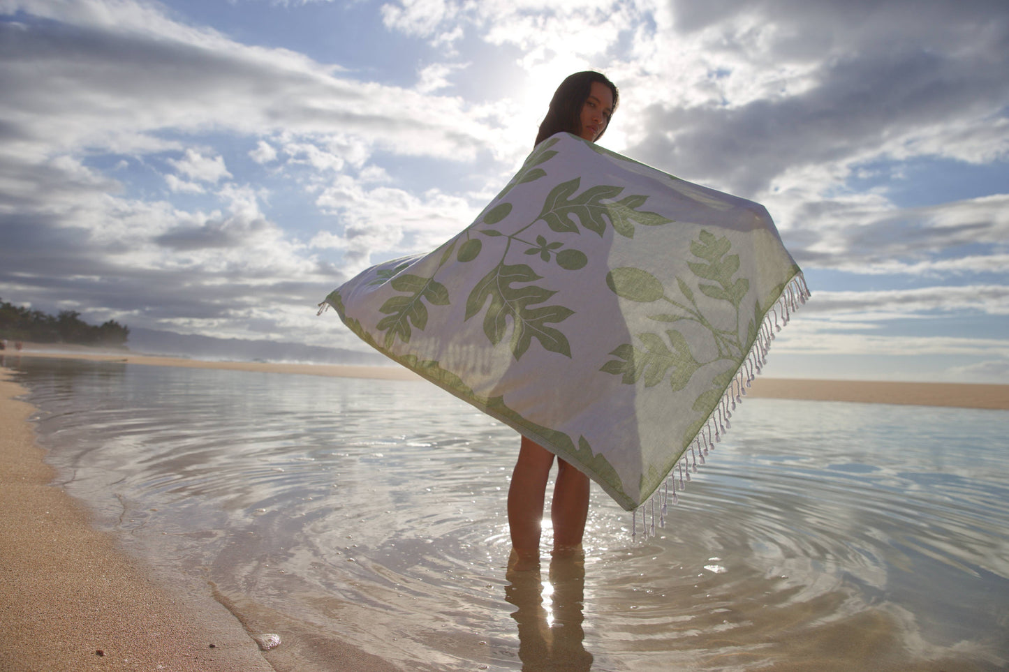 Beach Towel - ‘Ohana ‘Ulu in Matcha Green