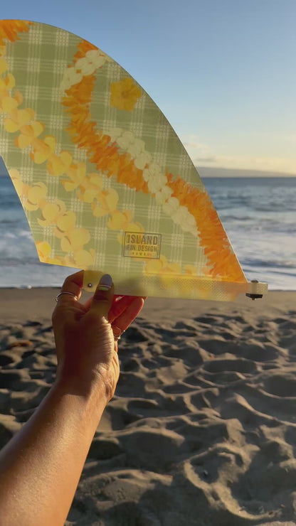Island Fin Design 9.5 D Fin - Sage Palaka Lei