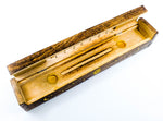 All-In-One Wood Box Incense Burner - Brass Celestial Inlay