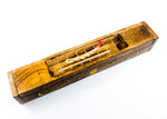 All-In-One Wood Box Incense Burner - Brass Celestial Inlay