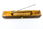All-In-One Wood Box Incense Burner - Brass Celestial Inlay