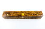 All-In-One Wood Box Incense Burner - Brass Celestial Inlay