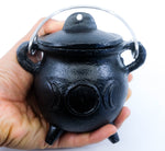 Cast Iron Cauldron - Triple Moon With Lid