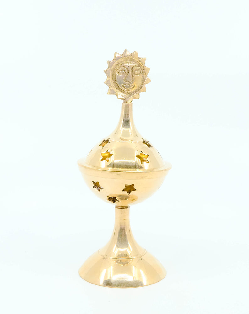 Brass Celestial Incense Burner - Sun