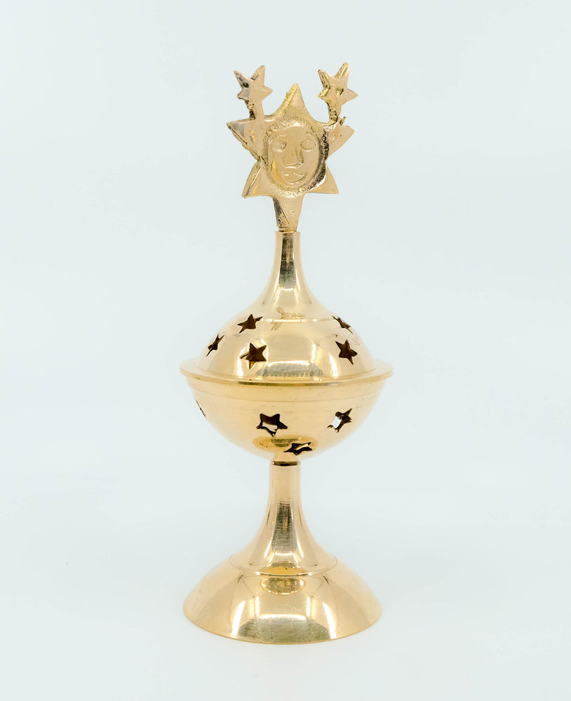 Brass Celestial Incense Burner - Stars