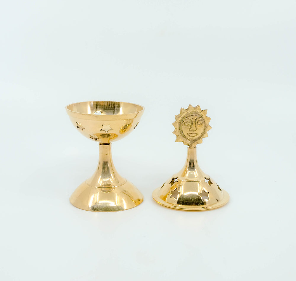 Brass Celestial Incense Burner - Sun