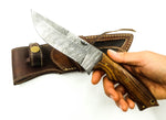 Damascus Skinner Hunter Knife - Walnut