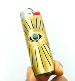 "Eye" Lighter Case With Turquoise