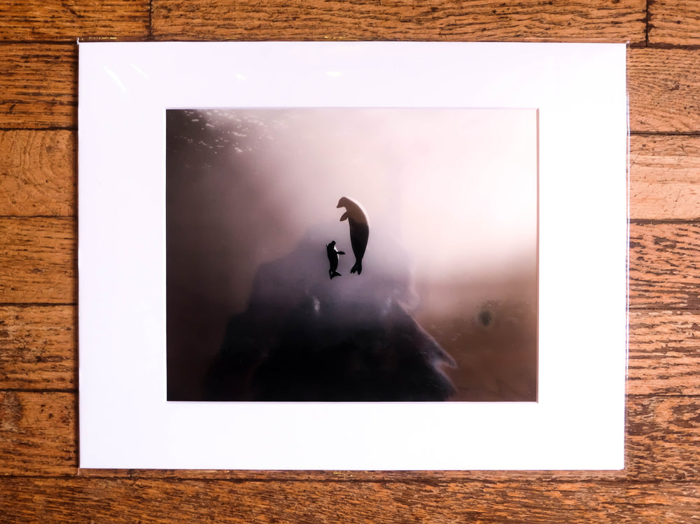 Chloe Underwater Photo Metallic Print "Mama Knows Best" in B/W